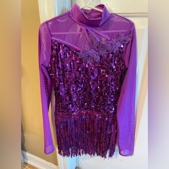 Weissman Purple and Cream Sequin Outfit size MC see picture for measurements - Picture 1 of 9